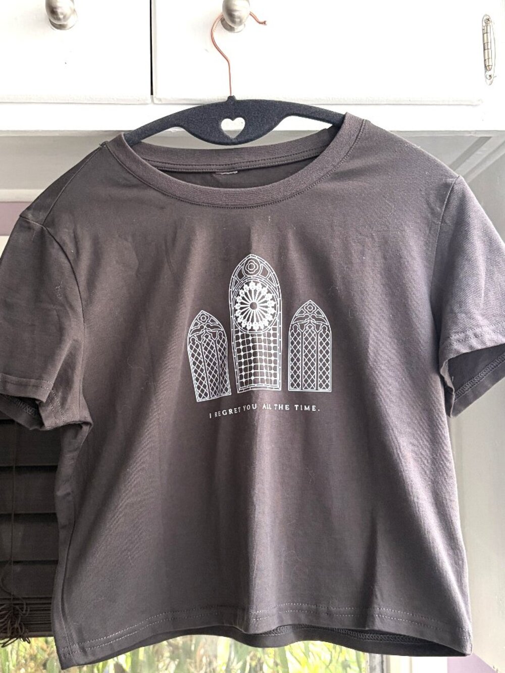 NWOT Custom Taylor Swift “I Regret You All the Time” Church Crop Tee